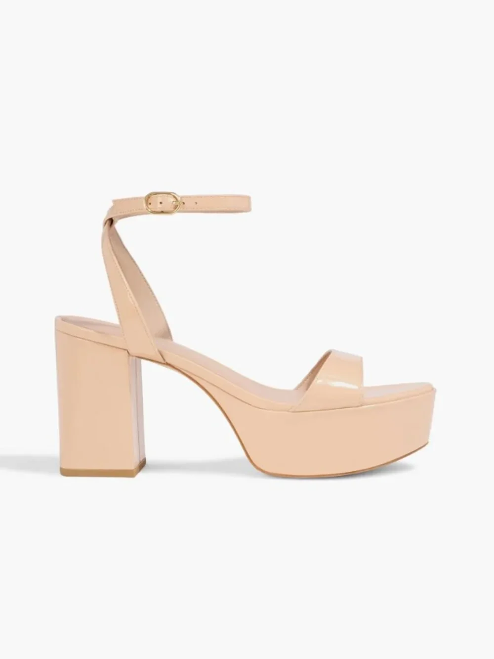 New Stuart Weitzman Gala Patent Leather Sandals Golden Beige Sz 9